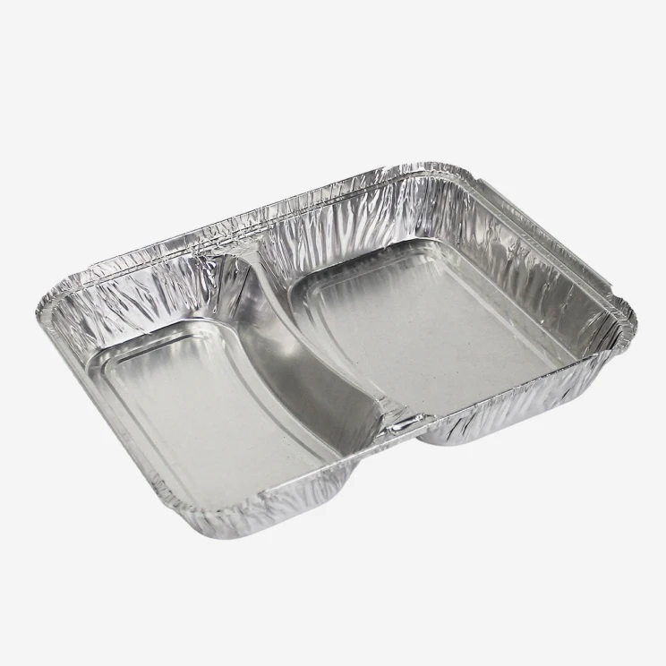 840ml Two-Compartment Aluminum Foil Takeaway Container