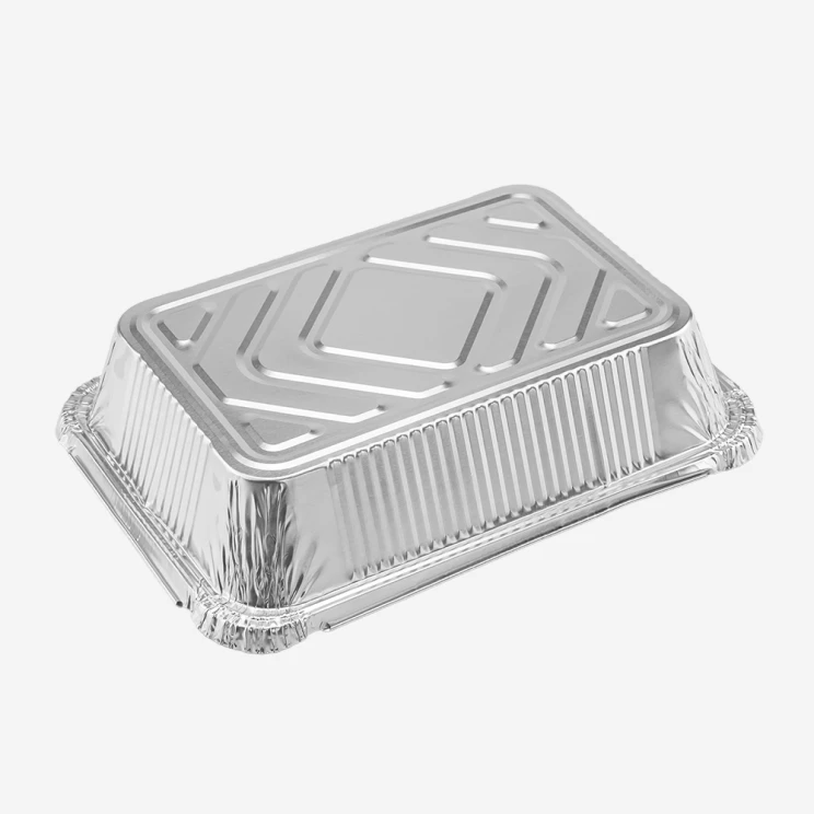 1040ml Rectangular Wrinkle-Wall Aluminum Takeaway Container