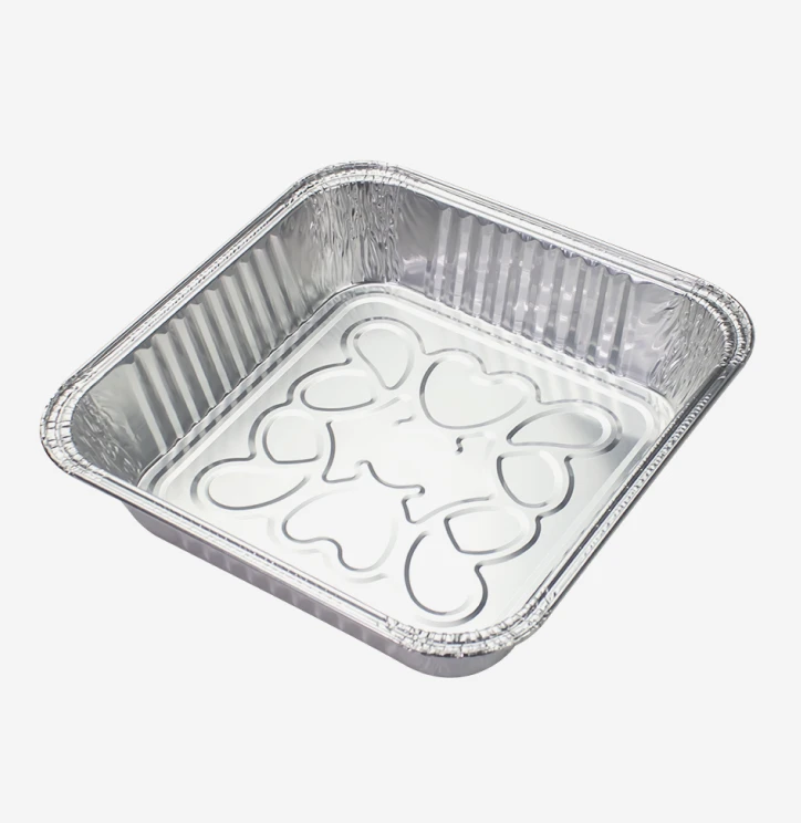 900ml Square Wrinkle-Wall Aluminum Foil Container