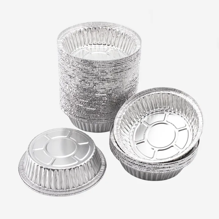 7 Inch Deep Round Aluminum Foil Container with Lid