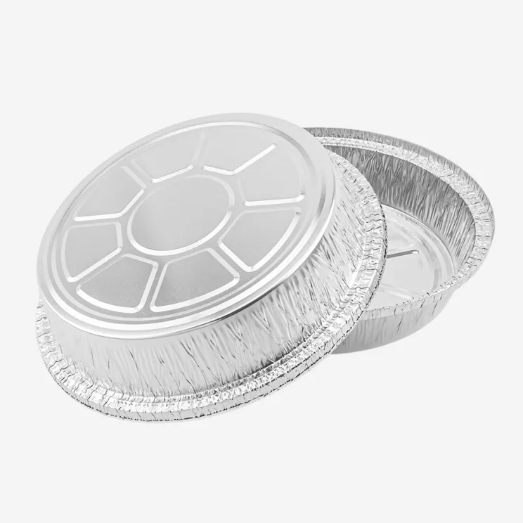 9 Inch Round Aluminum Foil Takeaway Container with Lid