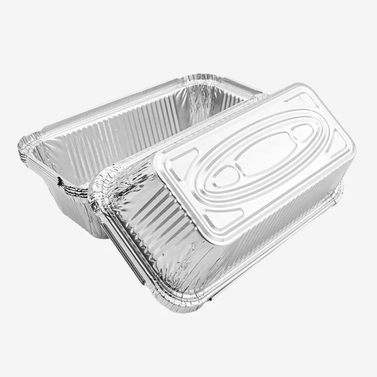 No.6A Rectangular Aluminum Foil Takeaway Container with Lid
